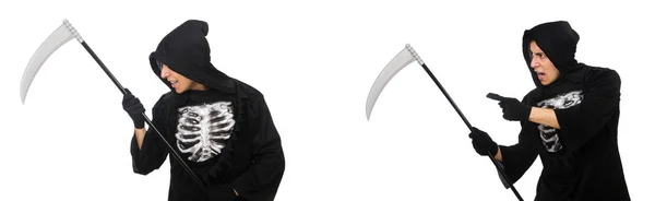 ハロウィーン コンセプトに大鎌を持つ若者 — ストック写真