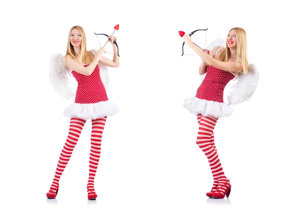 バレンタイン概念で弓を持つ女性 — ストック写真