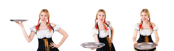 Német lány hagyományos fesztivál ruházat — Stock Fotó