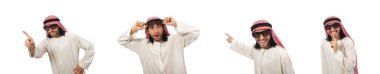 Beyaz üzerine izole edilmiş Arap adam kavramı