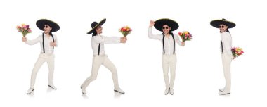 Şapkalı komik bir Meksikalı.