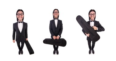 Adam beyaz izole keman Kılıf