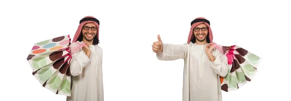아랍 사람과 흰색 쇼핑백 — 스톡 사진