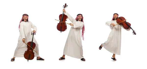 Uomo arabo che suona lo strumento musicale — Foto Stock