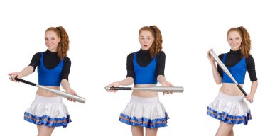 Amigo kız beyaz arka planda izole edilmiş.