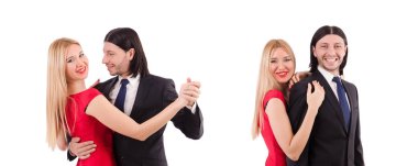 Beyaz arka plan üzerinde izole çift