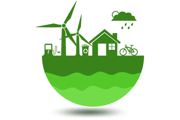 Ecological concept of clean energy - 3d rendering — Stock Photo, Image