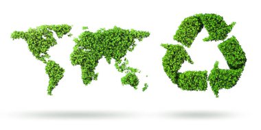 -3d render geri dönüşüm kavramı