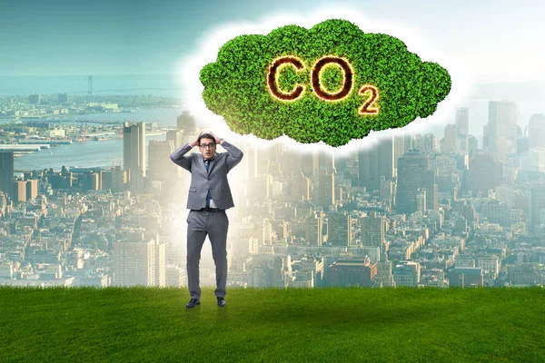 Ökológiai Fogalom Üvegházhatást Okozó Gázok Kibocsátásának — Stock Fotó