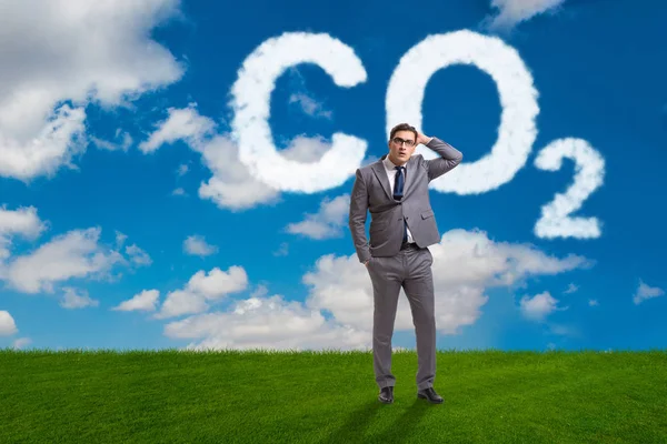 Conceito ecológico das emissões de gases com efeito de estufa — Fotografia de Stock