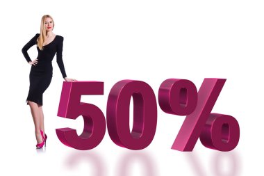 Kadın yüzde 50 satış konsepti