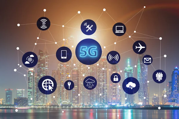 5g concetto di internet nel concetto di tecnologia — Foto Stock