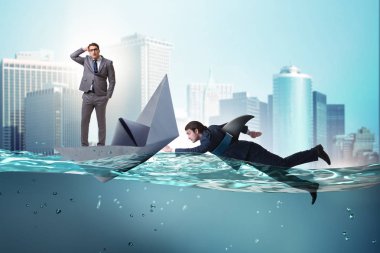 İşadamları köpekbalığı ile rekabet kavramı içinde