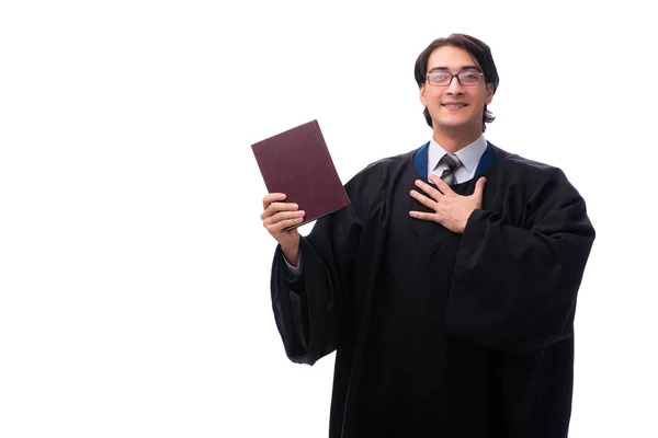 Mladý pohledný soudce izolované na bílém — Stock fotografie