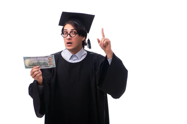 Junger Gutaussehender Mann Mit Universitätsabschluss — Stockfoto