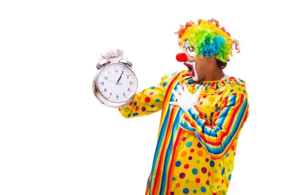 Clown maschio isolato su bianco — Foto Stock