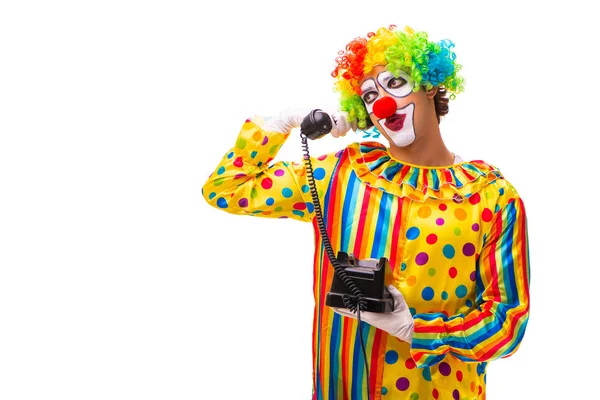 Clown maschio isolato su bianco — Foto Stock