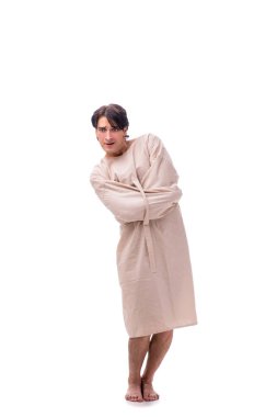 Beyaz tenli genç çılgın adam. 