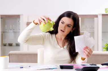 Bütçe kavramı planlama girişlerle genç kadın 