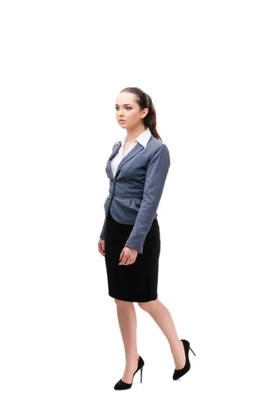 Jonge zakenvrouw geïsoleerd op witte achtergrond — Stockfoto