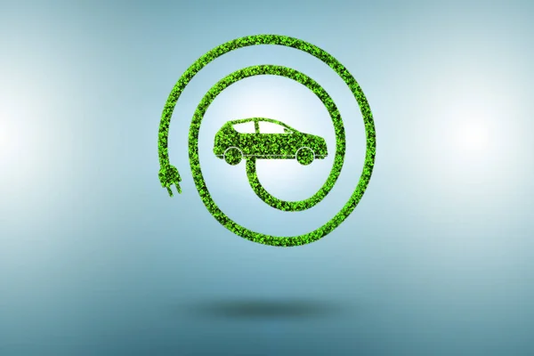 Ökológiai elektromos autó - 3d rendering fogalmának — Stock Fotó