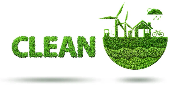 Ekologiczna koncepcja czystej energii - 3d renderowania — Zdjęcie stockowe
