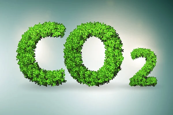 Co2 ガス - 3 d レンダリングと温室効果の概念 — ストック写真