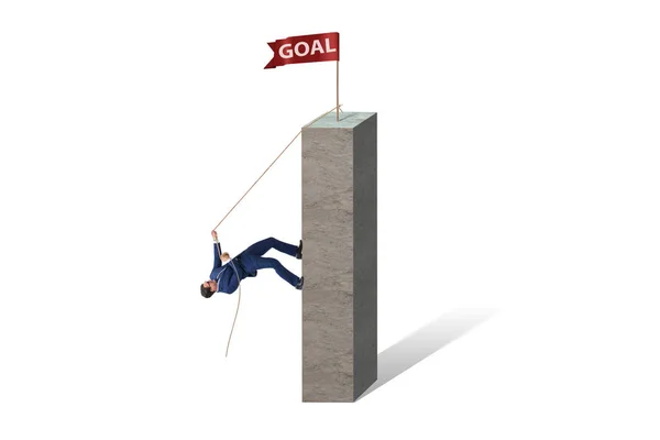 Businessman climbing to the top success — Stock Photo, Image
