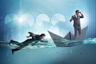 İşadamları köpekbalığı ile rekabet kavramı içinde