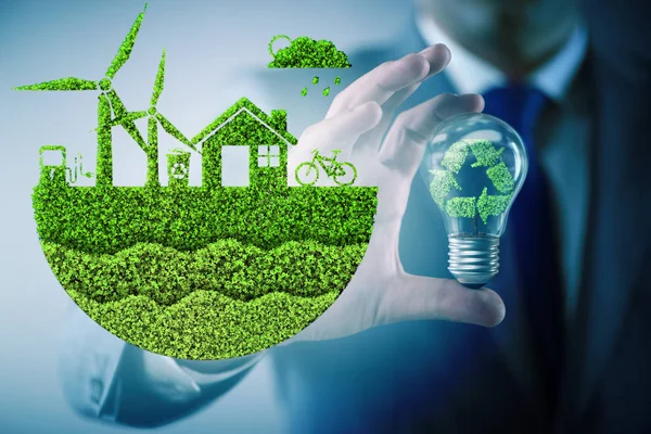 Unternehmer im ökologisch-grünen Konzept — Stockfoto