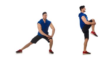 kaslı adam üzerinde beyaz izole