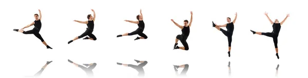 Junge Tänzerin isoliert auf der weißen Seite — Stockfoto