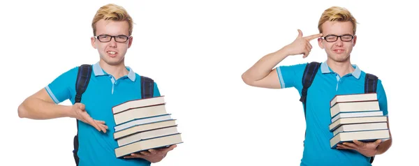 Jeune étudiant isolé sur fond blanc — Photo