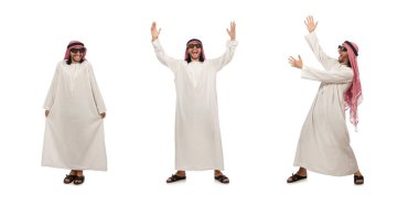 Beyaz izole mutlu Arap adam