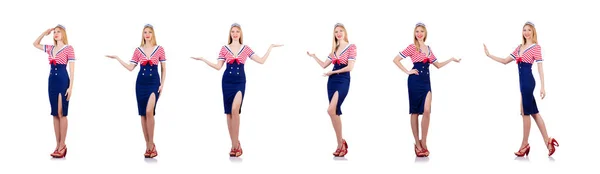 Kvinna i sjöman kostym - Marina koncept — Stockfoto