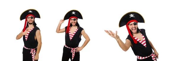 Man piraat geïsoleerd op de witte achtergrond — Stockfoto