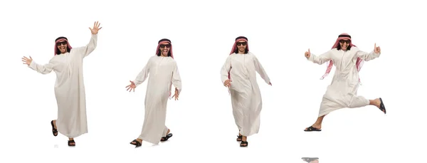 Felice arabo uomo isolato su bianco — Foto Stock