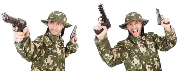 Koláž legračních fotek vojáků — Stock fotografie