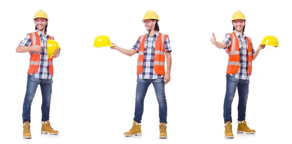 Trabajador industrial aislado en blanco — Foto de Stock