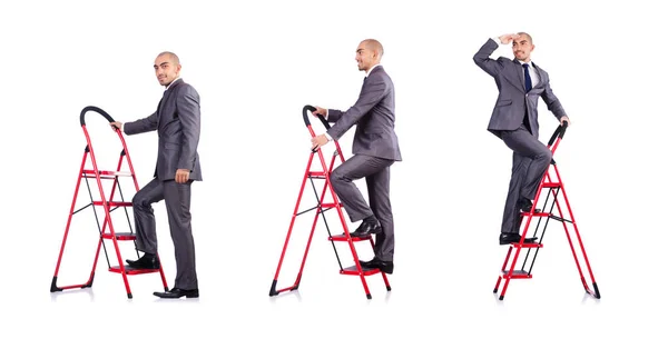 Бизнесмен в карьерной лестнице концепции — стоковое фото