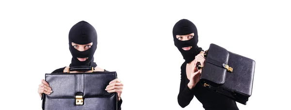 Industrial espionage concept with person in balaclava — Stock Photo, Image