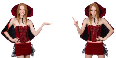 Kırmızı etek güzel kadın