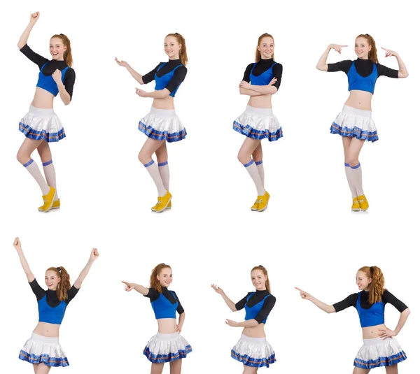 Cheerleader geïsoleerd op de witte achtergrond — Stockfoto