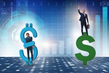 İşadamı dolar ve borç kavram