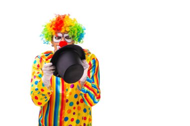 Beyaz izole erkek palyaço 