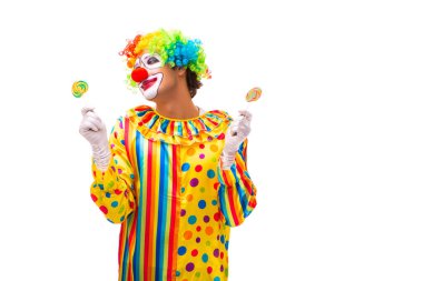 Beyaz izole erkek palyaço 
