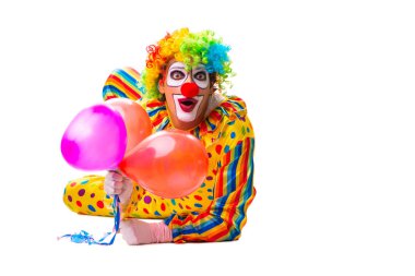 Beyaz izole erkek palyaço 