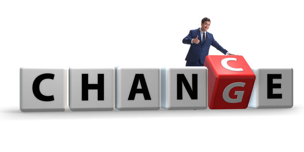 Businessman taking chance for change