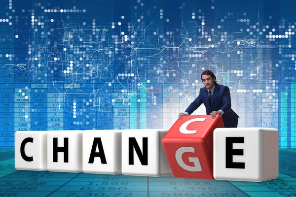 Businessman taking chance for change — Stock Photo, Image