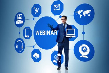 İşadamı online webinar kavram